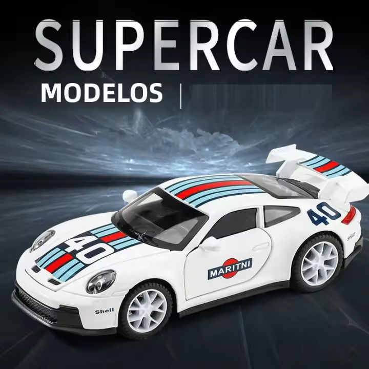 Modelo De Coche De Aleación Parsche 911 GT3 Sport 1:32 Con Sonido Y Luz Vehículo Decorativo Juguete Para Niños Regalo - 1