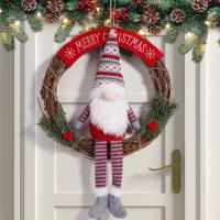 Corona De Navidad Con Vinateras Y Muñeca Sin Cara Adorno De Puerta O Pared Para Navidad DIY Decoración De Puerta O Pared - details 3