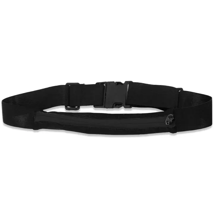 OZIO FITNESS Riñonera Deportiva Ajustable Negra con Bolsillo elástico con cremallera - 1
