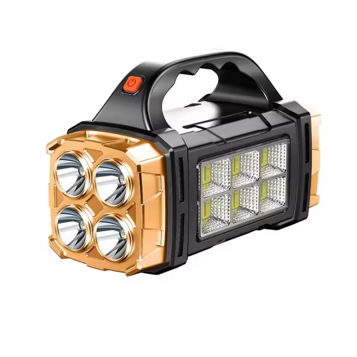 Ultra-Bright 2200W LED Searchlight - Dual Solar & USB Rechargeable, Waterproof IP44, Portable Power Bank Torch with Blinding Beam for Outdoor Adventures - 1