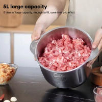 Tratador De Carne Eléctrico En Acero Inoxidable Gran Capacidad 5L Mezclador De Alimentos Para Cocina Utensilios De Cocina Para Bebés - details 5