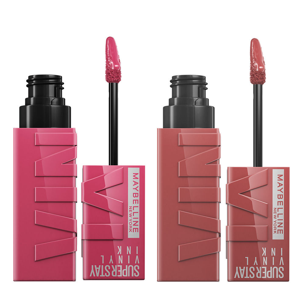 Maybelline New York | Pack x2 Superstay Vinyl Ink, Color y Brillo Hasta 16H, Tono 20 Coy + Tono 35 Cheeky