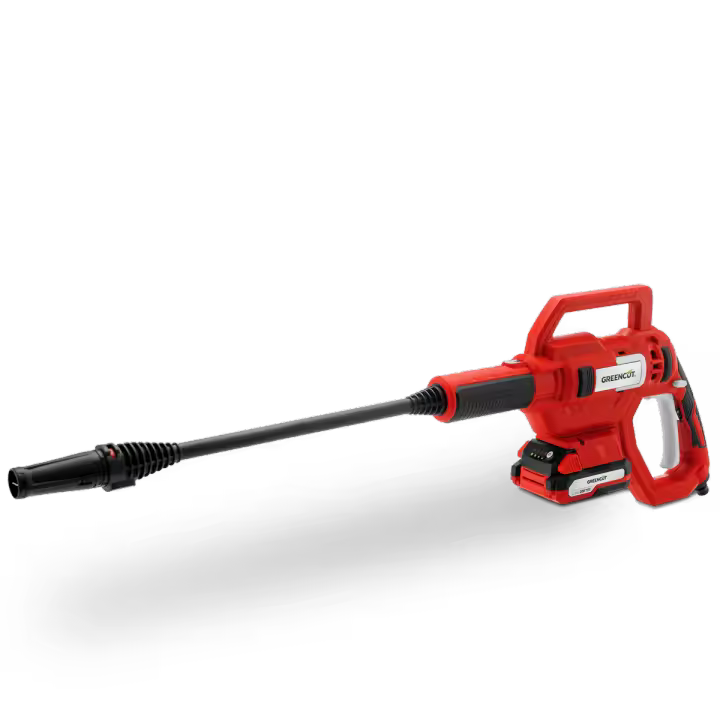 GREENCUT JET200L - Hidrolimpiadora portátil de 20V, caudal máximo de 2.5/min, presión de trabajo de 25Bar, con batería de litio de 2.0Ah y cargador incluidos - 1