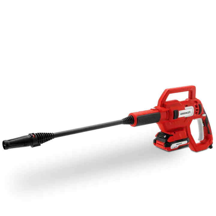 GREENCUT JET200L - Hidrolimpiadora portátil de 20V, caudal máximo de 2.5/min, presión de trabajo de 25Bar, con batería de litio de 2.0Ah y cargador incluidos - 1