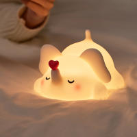 Luz Nocturna De Silicona Con Animales Adorables Elefante Baby Octopus Robin Bird Panda Decoración De Habitación Regalo Para Niños Luz De Noche LED Recargable Fuente De Energía Batería Lithium Ion - details 7