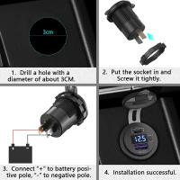 Enchufe De Carga USB 12V 48W Impermeable Con Puerto Tipo C Y QC3.0 Para Coche Barco Marina Camión DaierTek Con Voltímetro LED Azul - details 7