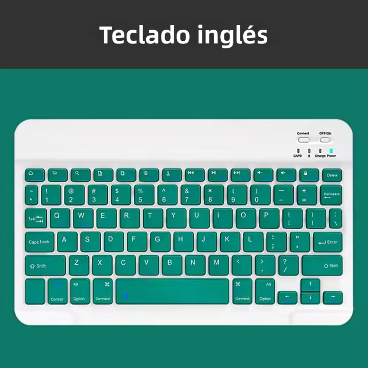 Teclado Inalámbrico Bluetooth Verde Oscuro Para Android iOS Windows Con Ratón Duradero Accesorios Para iPad Teclado Multilingüe Para Tableta - 1