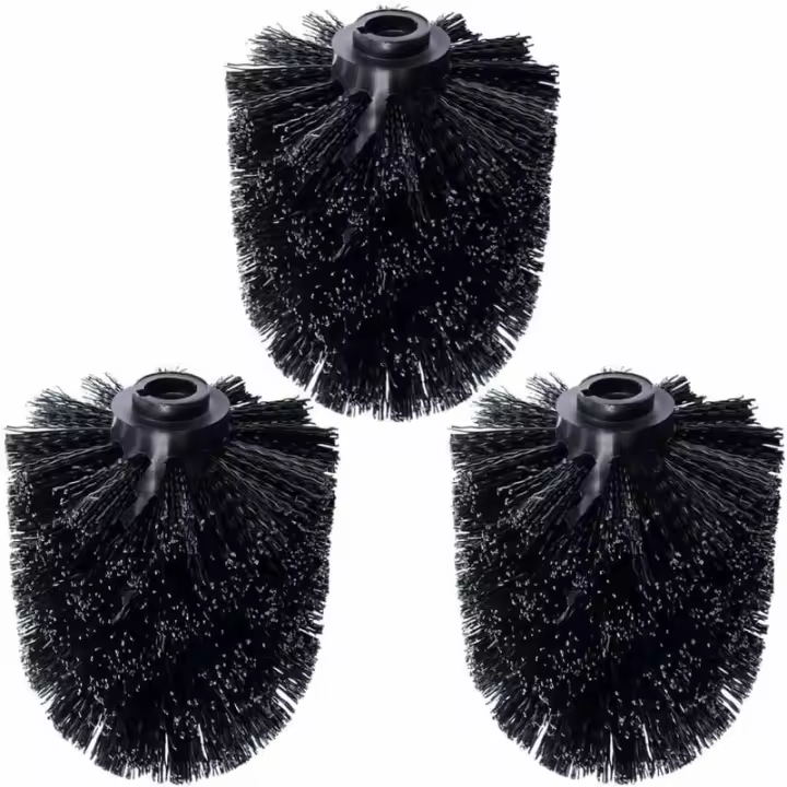 Paquete de 3 cabezales de escobilla de baño de repuesto, cepillo negro de repuesto, cepillo negro de repuesto, cabezal de cepillo negro, repuesto individual, cepillo negro, cepillo de baño de repuesto - 1