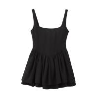Vestido Mini De Noche Sin Mangas Para Mujer Estilo Chic De Club Fiesta Con Cuello Cuadrado Y Espalda Descubierta Polyester - details 3