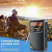 Radio de bolsillo de emergencia Radio FM AM SW Mejor recepción Radio con pilas Soporte de altavoz incorporado Búsqueda automática Tipo-C Recargable con pantalla HD - details 4