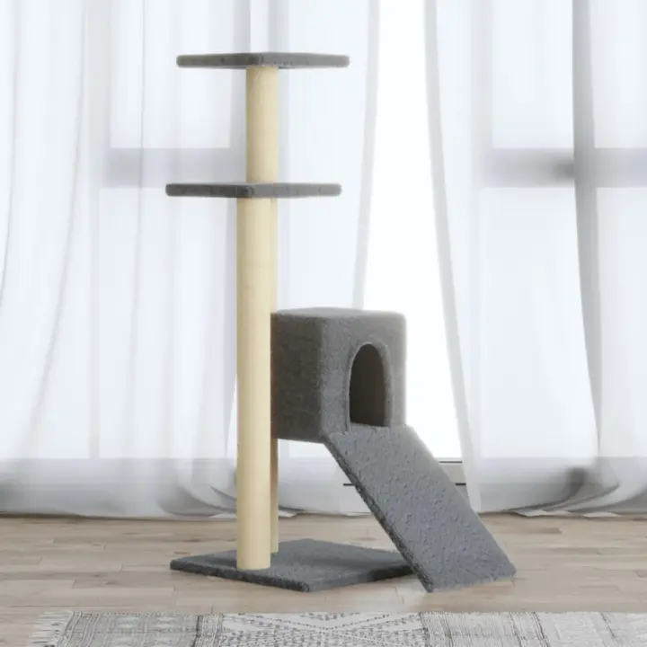 vidaXL Rascador para Gatos con Postes de Sisal 92cm Torre Mascotas Color Crema,  Gris claro,  Gris oscuro y mas - 1