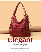 Mochila De Viaje Para Mujer En Cuero PU Lavado Bolsa De Hombro Escolar Bandolera 2024 Capacidad De 20-35 Litros Estilo Casual - details 1