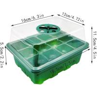 Invernadero de 6 piezas, Semilleros, mini invernadero para 72 Semillas de Plantas, winteradero con tapa y ventilatón, juego de Cultivo para casa, Granja y patio interior, balcón, 6 piezas, 72 celdas, color Verde - details 12