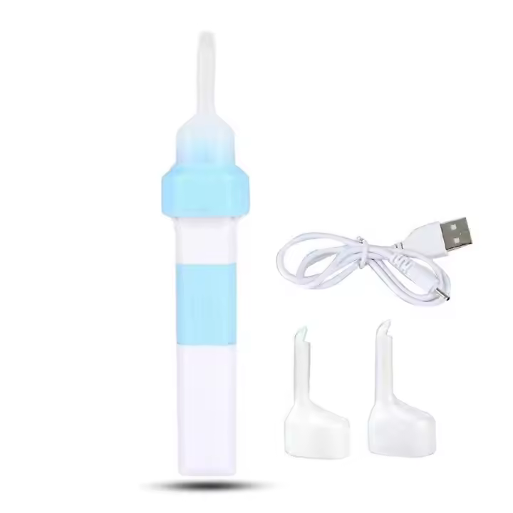 Hand Ear Set Gentle & Efficient Ear Care Device with 2 Soft Attachments USB Ear Care Tool Electric Ear Picks - 1