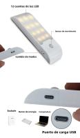 Luz Nocturna LED Con Sensor De Movimiento Recargable USB Para Armario Armario Pasillo Escalera Y Cama Luz Nocturna Para El Dormitorio - details 2