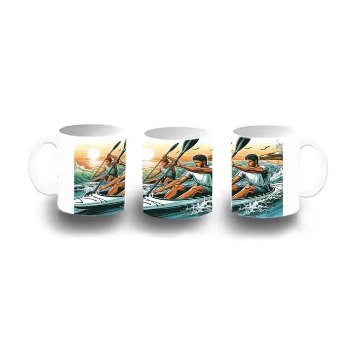 MERCHANDMANIA TAZA COLOR deporte playa kayak amigos competicion color mug - 1