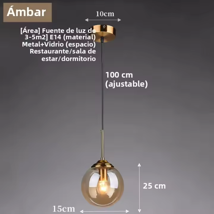 Lámpara Colgante De Vidrio LED Moderna Y Lucrecia Para Sala De Estar Comedor Dormitorio Instalación Por Cable Metálica Creativa - 1