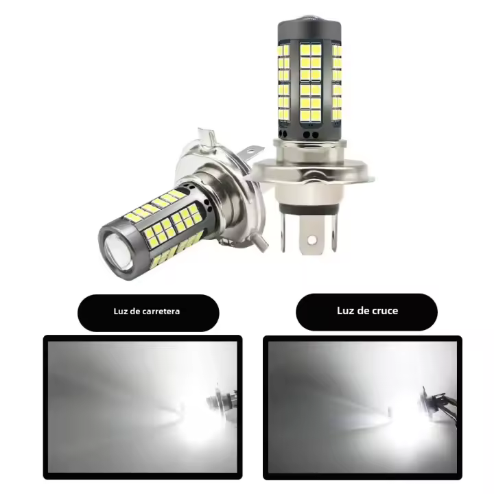 1Pc 3030 75smd BA20D/H4/P15D LED Farol De Motocicleta Bombilla De Iluminación Alta Y Baja Lámpara De Moto 12V 6500K - 1