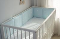 LALA - Juego de ropa de Cama para Cuna de Bebe, Algodón Puro, anticolisión, Gasa de cerca, Elephant Azul, 30x30, Pieza Entra, Lavado. - details 4