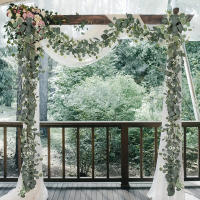Guirnalda De Eucalipto Artificial 2pcs/1pc Hojas Y Enredaderas Verdes Para Bodas Arco De Decoración De Fiesta En Casa - details 6