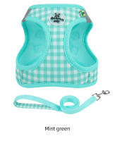 Harnés De Gatos Festivo Con Estampado De Gingham Transpirable De Poliéster Con Hebjes Metálicos Y Tirantes Reflectantes Para Caminatas Seguras - details 11