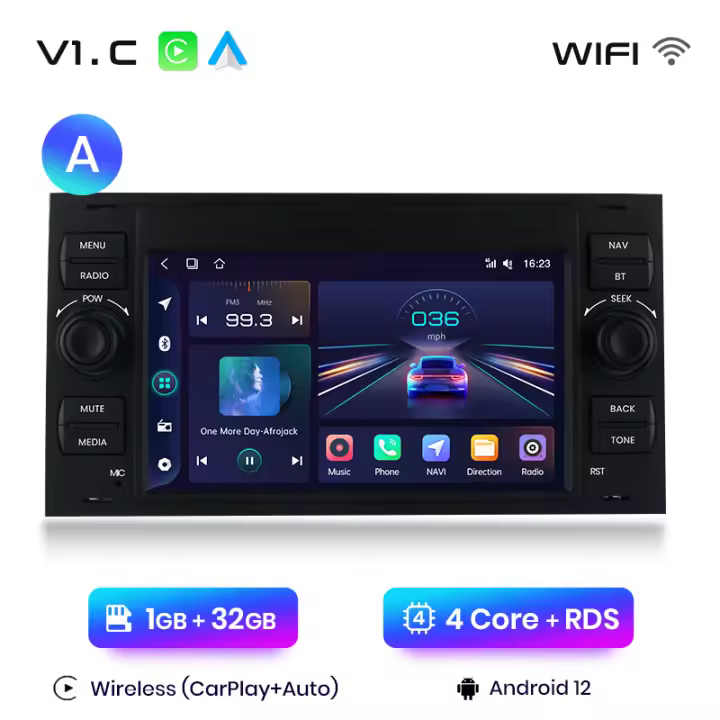 Junsun CarPlay Android Auto Radio para Ford Focus Mondeo Fiesta Transit Kuga C-Max S-Max Galaxy GPS Car Multimedia 2din autoradio - 1