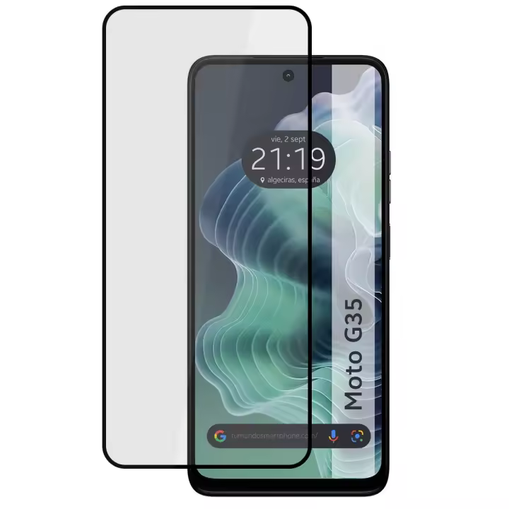 Tumundosmartphone Protector Cristal Templado Completo 5D Full Glue Negro para Motorola Moto G35 5G Vidrio - 1