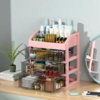 Organizador De Maquillaje Grande Capacidad Caja De Almacenamiento Para Joyería Y Cosméticos Plástico Ecológico Para Cajones De Muebles De Vestir - details 12