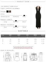 Vestido Maxi Sin Mangas Para Mujer Kliou Halter V-Neck Profundo Sheath Sexy De Suelta Vestidos De Vacaciones Largo Hasta La Rodilla Polyester Spandex - details 0