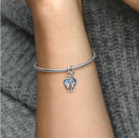 PANDORA Colgante de alas de ángel brillantes, joyería creativa para mujer, accesorios de bricolaje con cuentas, regalo de cumpleaños para novia, talla única 792821C0 - details 0