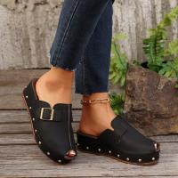 SP Zapatillas de Suela Gruesa para Mujer, novedad de Verano 2025, zapatillas de Suela Gruesa con punta Cerrada de gran tamaño y cinturón de cinturón decorativo. - details 14