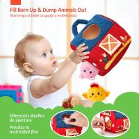 Juguetes Bebes 6-12 Meses - Animales Granja de Peluche Blandos con Sonajas, Arrugas, Espejo - Juguetes Montessori para Bebes 3 6 12 Meses - details 5