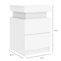 Mesita de noche moderna con luz LED Nyana Home | Diseño moderno | Gran durabilidad | Funcional y versátil | Optimización de espacio | Medidas: 45x52x35 cm - details 1