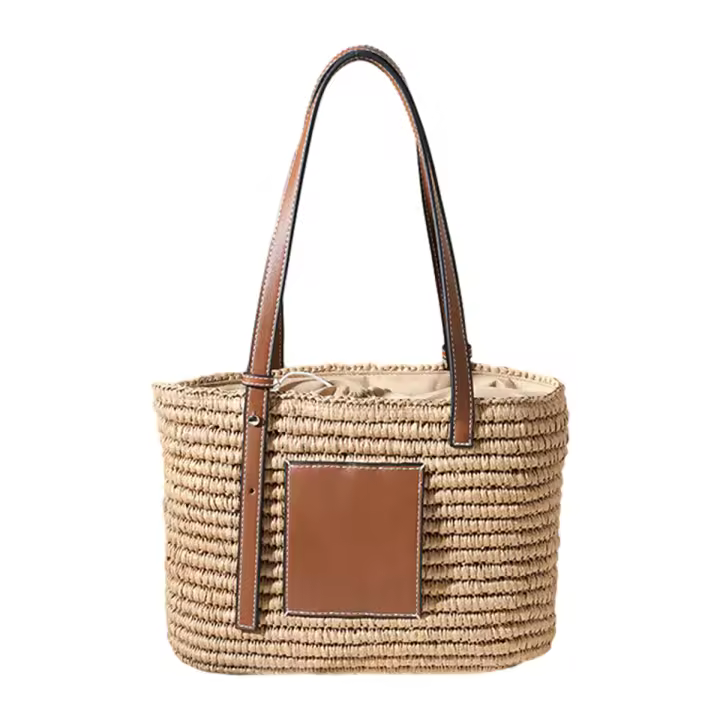 SSITO Bolso Vintage de Paja Tejido a Mano 27x10x20cm - 1