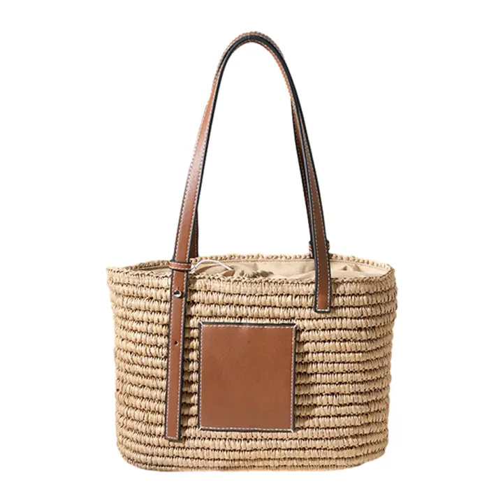 SSITO Bolso Vintage de Paja Tejido a Mano 27x10x20cm - 1