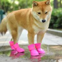4Pcs Botas De Goma Impermeables Para Perros Y Gatos Antideslizantes Protección Para Pies De Animales De Compaña Adecuadas Para Actividades Al Aire Libre - details 2