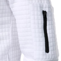 Chaqueta De Manga Larga Para Hombre Con Cuello Erguido Y Cremallera Estilo Casual Chaqueta De Patoche Con Patrón Cuadriculado - details 11