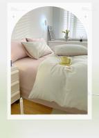 Funda De Edredón INS Estilo Lujo Doble Color Sólido Para Pareja Hotel Apartamento Hogar Algodón 100% Bordado De Alta Calidad - details 3