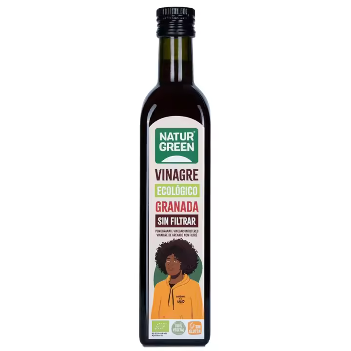 Vinagre de Granada sin filtrar Bio Vegan 500ml Natur-Green - 1