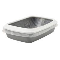 Arenero abierto con pala para gatos, bandeja de arena plastico para gatos tamaño 42x31x12.5 cms, con borde blanco, arenero descubierto (marca savic) - details 0