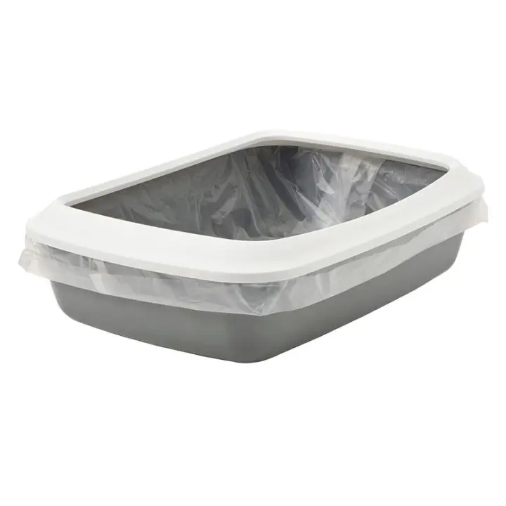 Arenero abierto con pala para gatos, bandeja de arena plastico para gatos tamaño 42x31x12.5 cms, con borde blanco, arenero descubierto (marca savic) - 1