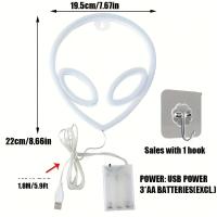 Luz LED De Neón Alienígena Cool Para Pared Con Control USB/batería Decorativa Para Dormitorio Regalo De Cumpleaños Juego De Fiesta Habitación Moderna - details 2
