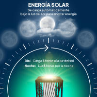 Outsunny Linterna de Jardín de Ratán Sintético Farola Solar con Luces LED Encendido y Apagado Automático Impermeable para Terraza Balcón Patio 22x22x77 cm Gris - details 3