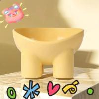 Tazón De Gato De Plástico Con Protección De Cuello Y Boca Oblicua En Colores Macarón Estilo Pierna De Elefante Antideslizante Alta Cadera Para Mascotas - details 3