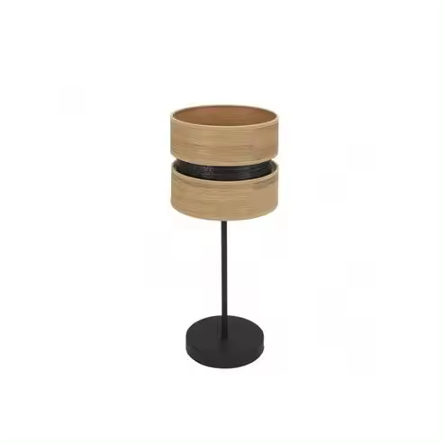 FABRILAMP Lámpara de Mesa Sobremesa Colet 1xe14 Negro/madera Clara 43x18x18 Cm - Diseño Elegante - 1