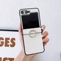 Funda De Cuero Con Patrón De Lichia Para Samsung Galaxy Z Flip 6 5 4 3 Flip6 Flip5 Flip4 Flip3 5G Con Anillo Soporte Antichoque - details 10