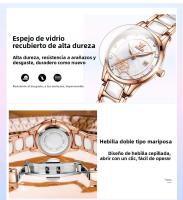 Reloj De Cuarzo Para Mujer OLEVS Movimiento Japonés Resistente Al Agua Acero Inoxidable Cerámica Lujo Reloj De Pulsera Para Damas Conjunto Popular - details 4