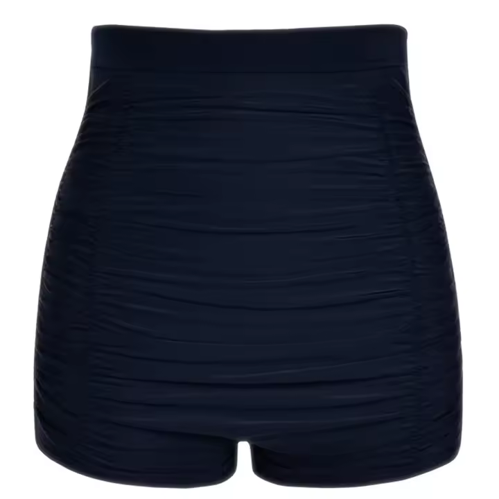 Bikini De Verano Para Mujer Talla Grande Cintura Alta Shorts De Natación En Negro Y Azul Moda Bikini Adecuado Para Playa Y Piscina - 1