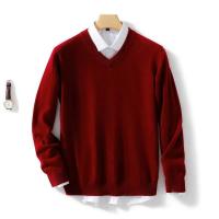 Suéteres De Lana Para Hombre V-Neck Oveja Cashmere Calidad Superior Abrigo Casual Otoño Primavera Ropa De Mujer - details 9