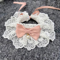 Collar De Perla Para Perro Collar De Seda Con Colgante De Encaje Para Gato Accesorios Para Mascotas Collar De Satén Para Gatitos Regalo De Noche De Boda - details 3
